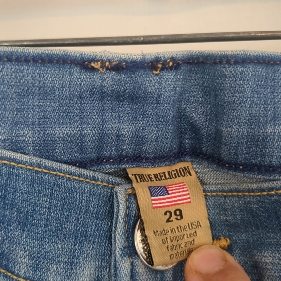 True Religion Jeans Women's 33X29 Distressed Audrey Slim Boyfriend Thrashed USA - Picture 7 of 13